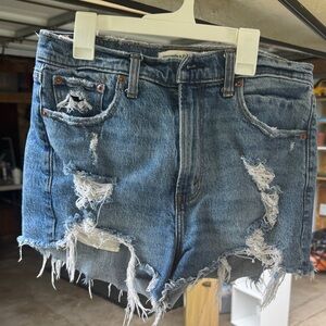 Abercrombie & Fitch Blue Distressed Jean Shorts